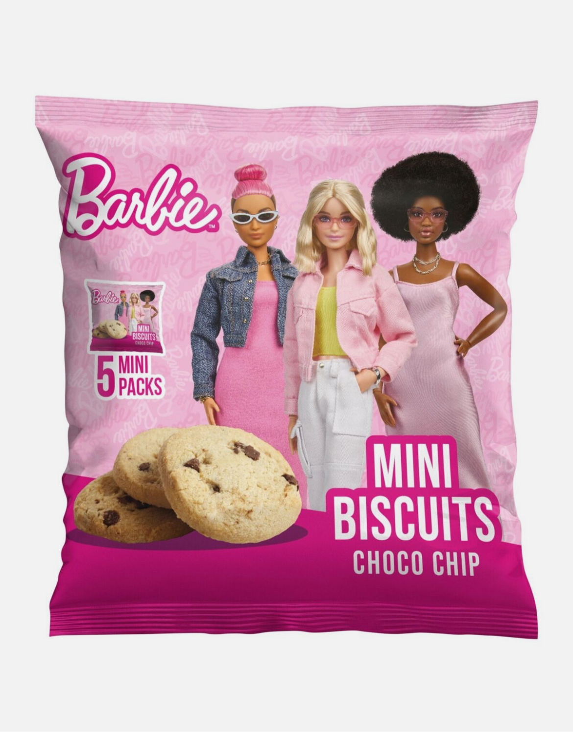 Barbie Mini Chocolate Chip Cookies 5pk